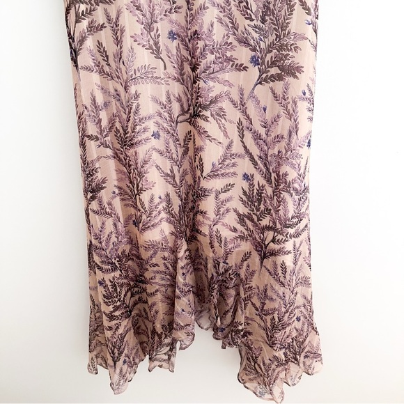 Sundance Lilac Springs Beige Floral Asymmetrical Midi Dress M or L - Picture 4 of 11